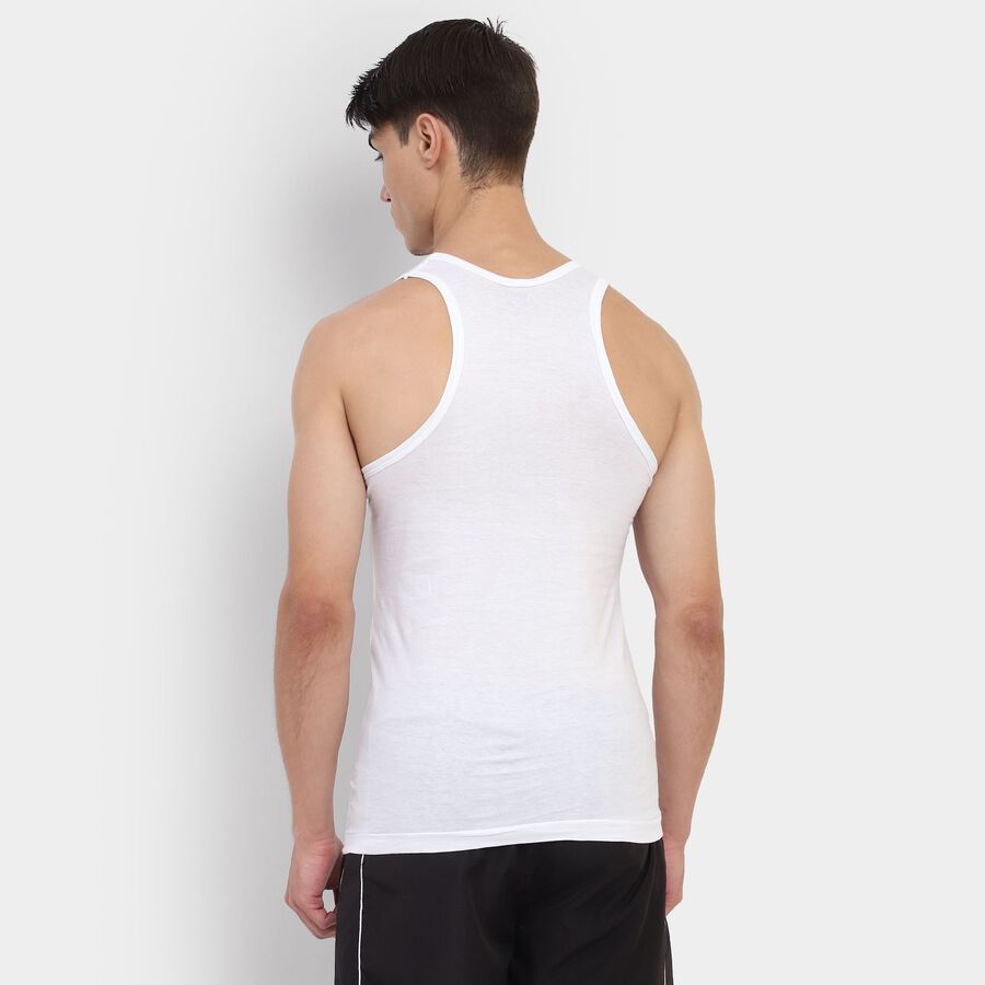 Men's Cotton Vest, White, large image number null
